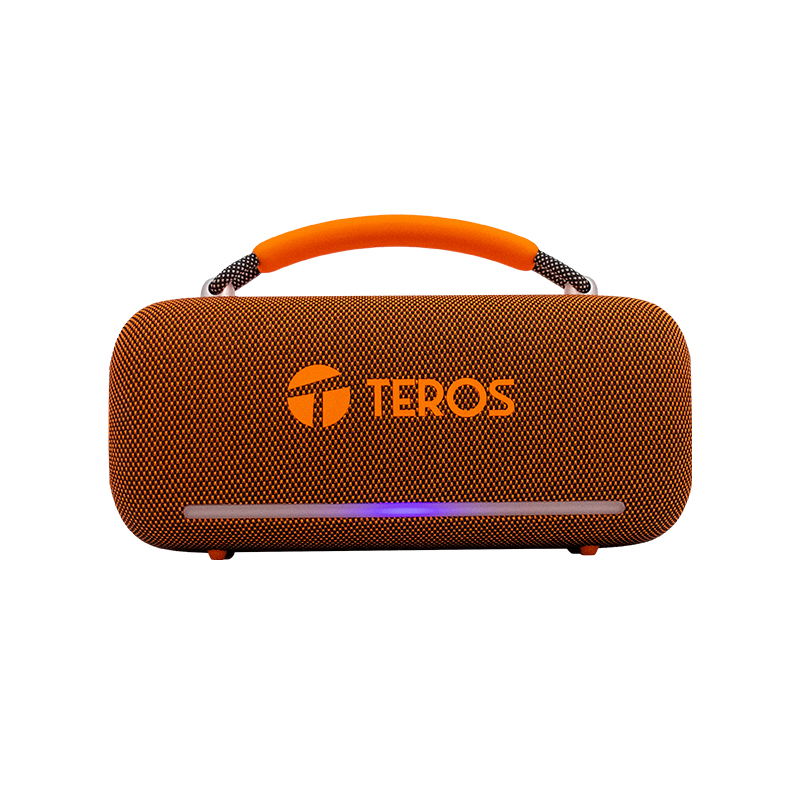 Parlante Inalámbrico Teros Vibes VB-6049, 60W, BT 5.3, 4000 MAH, USB, Luces LED, Orange - Imagen 3